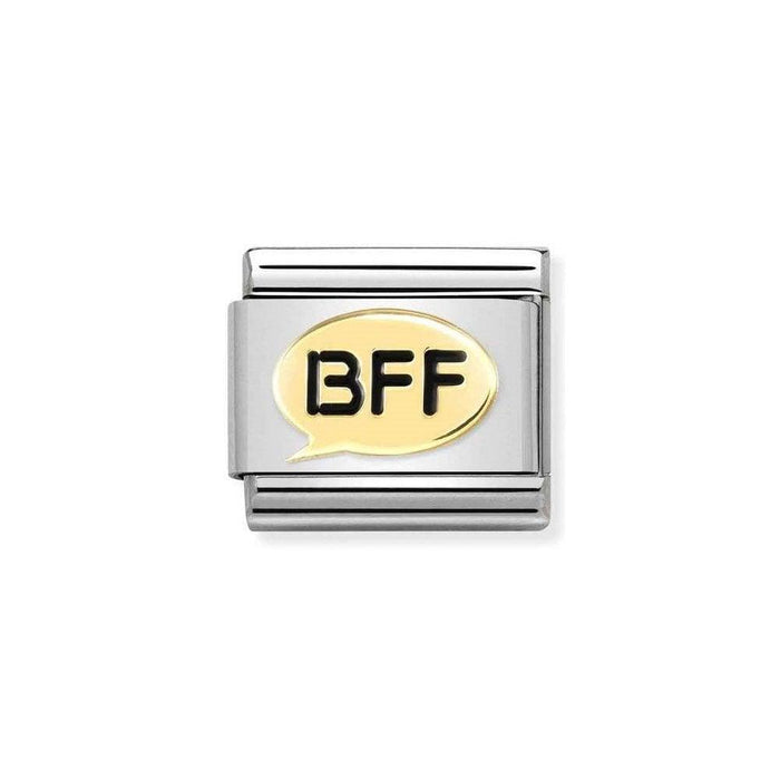 NOMINATION Classic Gold & Black BFF Speech Bubble Charm - Bumbletree Ltd