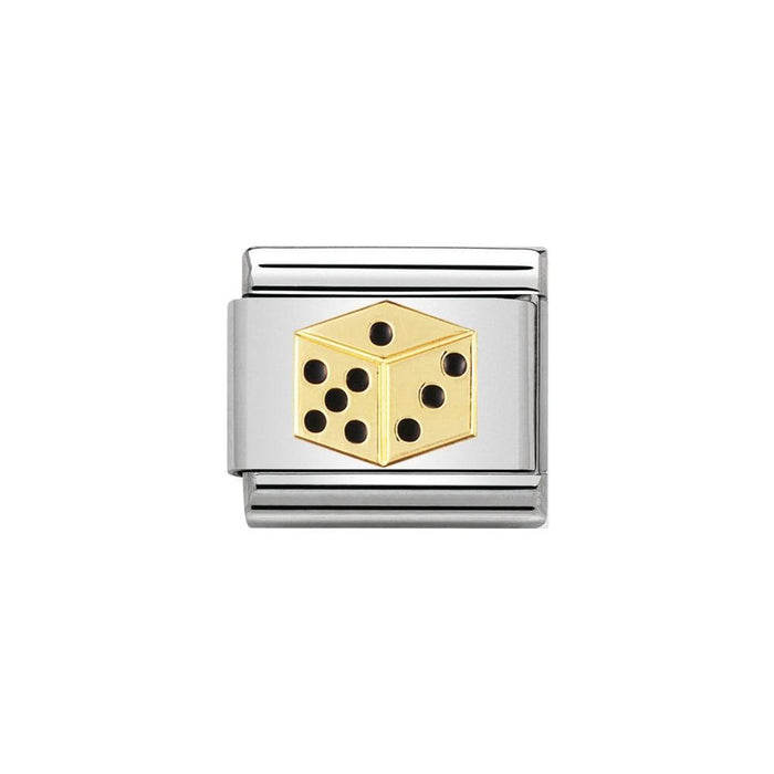 NOMINATION Classic Gold & Black Dice Charm - Bumbletree Ltd