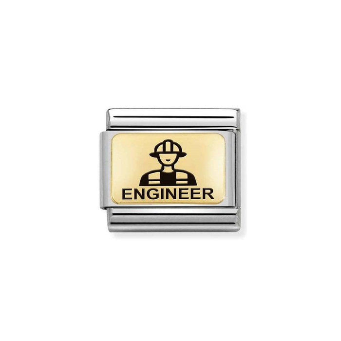 NOMINATION Classic Gold & Black Engineer Charm - Bumbletree Ltd