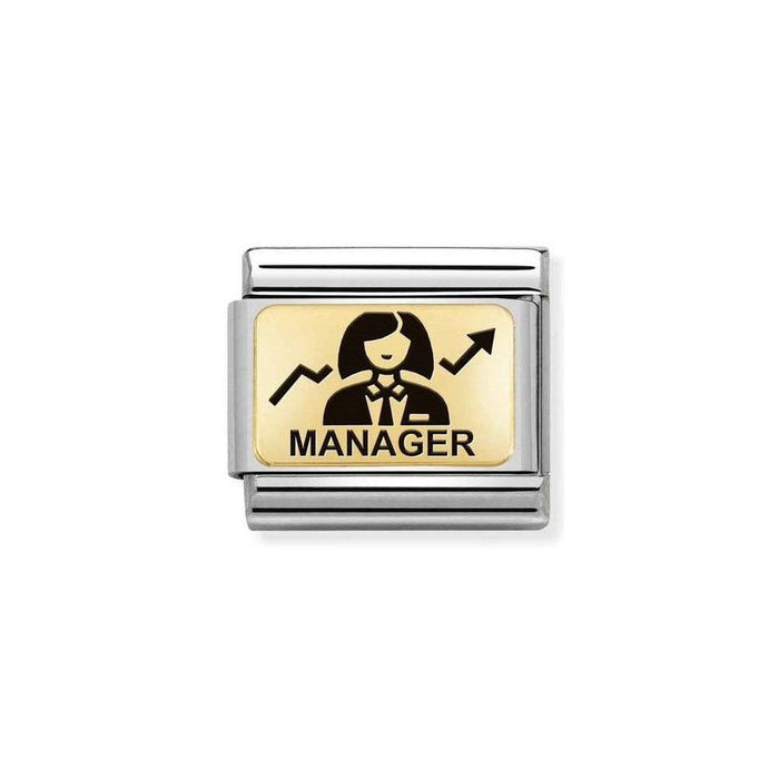 NOMINATION Classic Gold & Black Female Manager Charm - Bumbletree Ltd