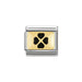 NOMINATION Classic Gold & Black Four Leaf Clover Plate Charm - Bumbletree Ltd