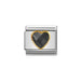 NOMINATION Classic Gold & Black Heart Faceted CZ Charm - Bumbletree Ltd