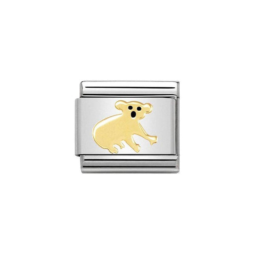 NOMINATION Classic Gold & Black Koala Charm - Bumbletree Ltd