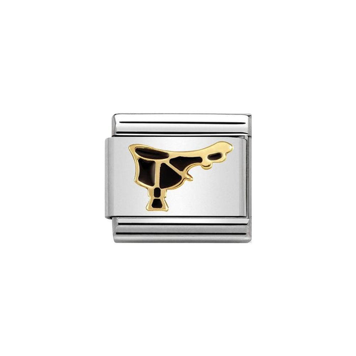 NOMINATION Classic Gold & Black Saddle Charm - Bumbletree Ltd