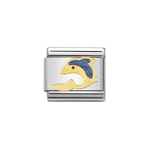 NOMINATION Classic Gold & Blue Dolphin Charm - Bumbletree Ltd