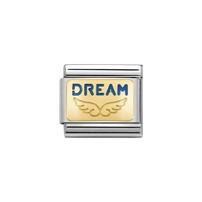 NOMINATION Classic Gold & Blue Dream Angel Charm - Bumbletree Ltd