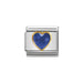 NOMINATION Classic Gold & Blue Heart Faceted CZ Charm - Bumbletree Ltd