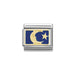 NOMINATION Classic Gold & Blue Moon & Star Plate Charm - Bumbletree Ltd