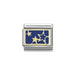 NOMINATION Classic Gold & Blue Stars Plate Charm - Bumbletree Ltd