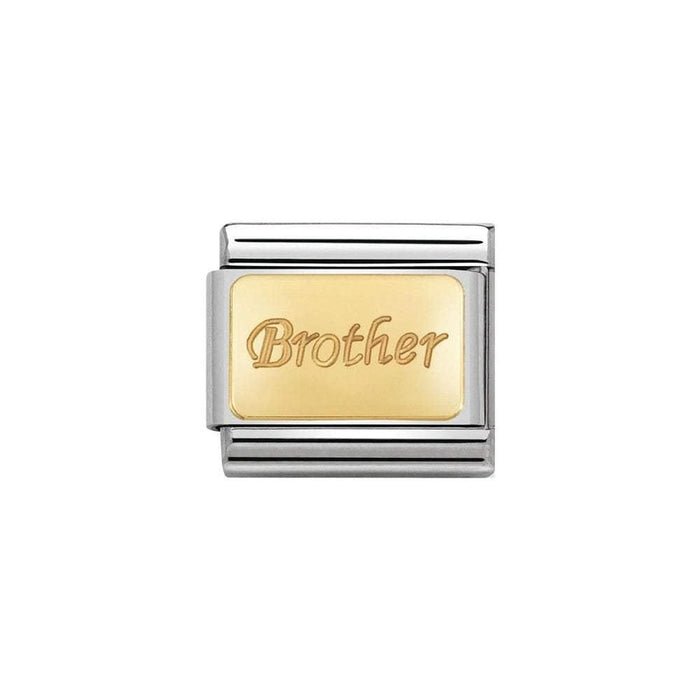 NOMINATION Classic Gold Brother Plate Charm - Bumbletree Ltd