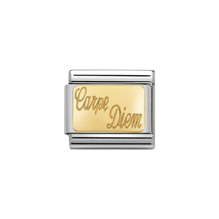 NOMINATION Classic Gold Carpe Diem Plate Charm - Bumbletree Ltd