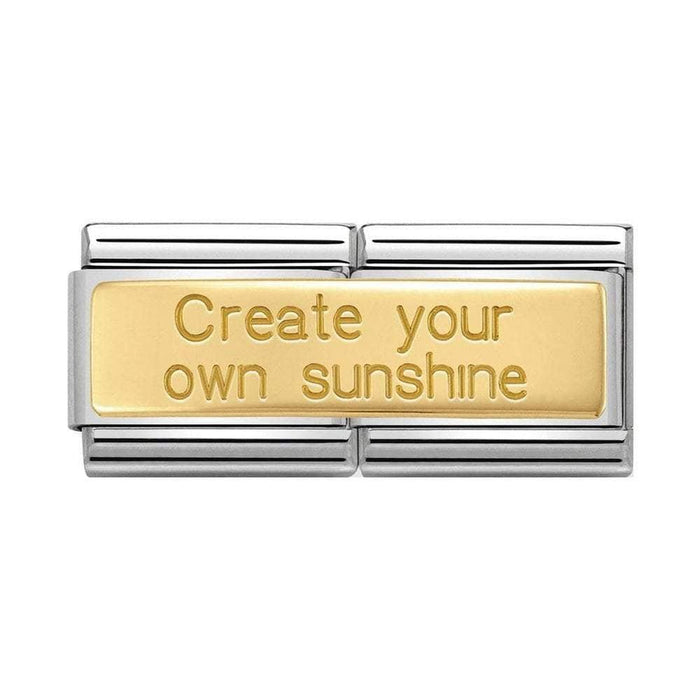 NOMINATION Classic Gold Create your sunshine Double Charm - Bumbletree Ltd