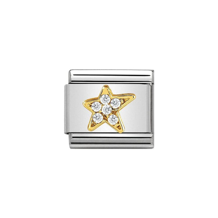 NOMINATION Classic Gold CZ Asymmetric Star Charm - Bumbletree Ltd