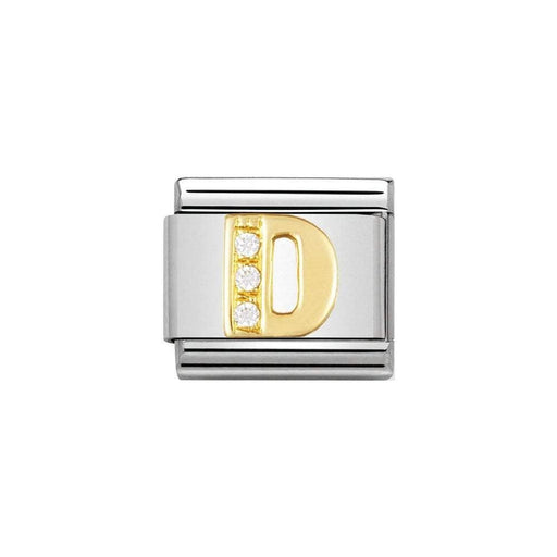 NOMINATION Classic Gold & CZ Letter D Charm - Bumbletree Ltd