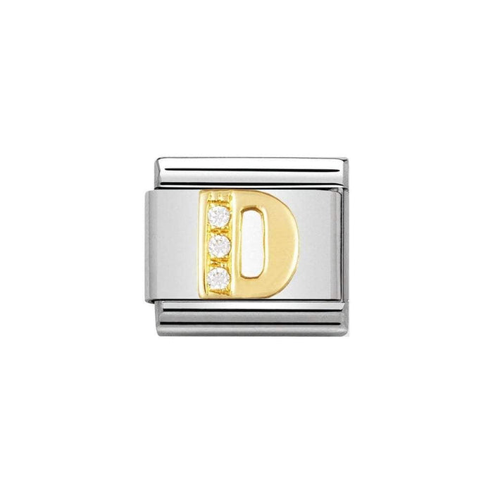 NOMINATION Classic Gold & CZ Letter D Charm - Bumbletree Ltd