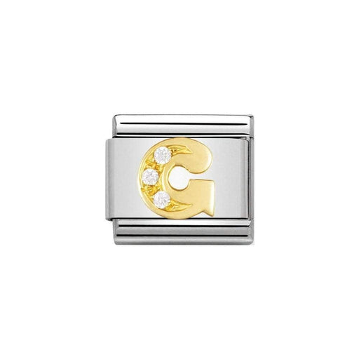 NOMINATION Classic Gold & CZ Letter G Charm - Bumbletree Ltd