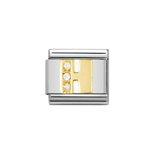 NOMINATION Classic Gold & CZ Letter H Charm - Bumbletree Ltd