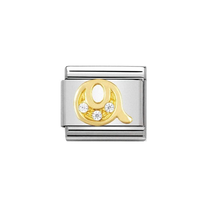 NOMINATION Classic Gold & CZ Letter Q Charm - Bumbletree Ltd