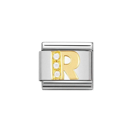 NOMINATION Classic Gold & CZ Letter R Charm - Bumbletree Ltd