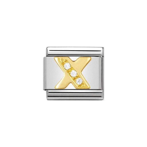 NOMINATION Classic Gold & CZ Letter X Charm - Bumbletree Ltd