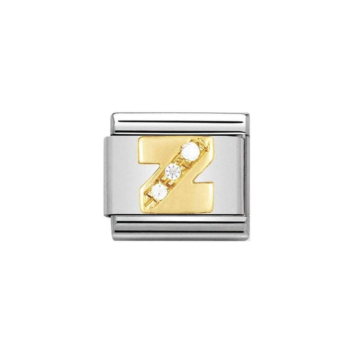 NOMINATION Classic Gold & CZ Letter Z Charm - Bumbletree Ltd