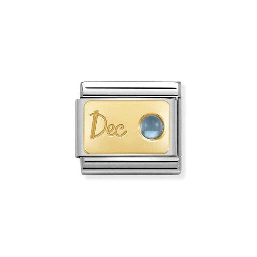 NOMINATION Classic Gold December Light Blue Topaz Charm - Bumbletree Ltd