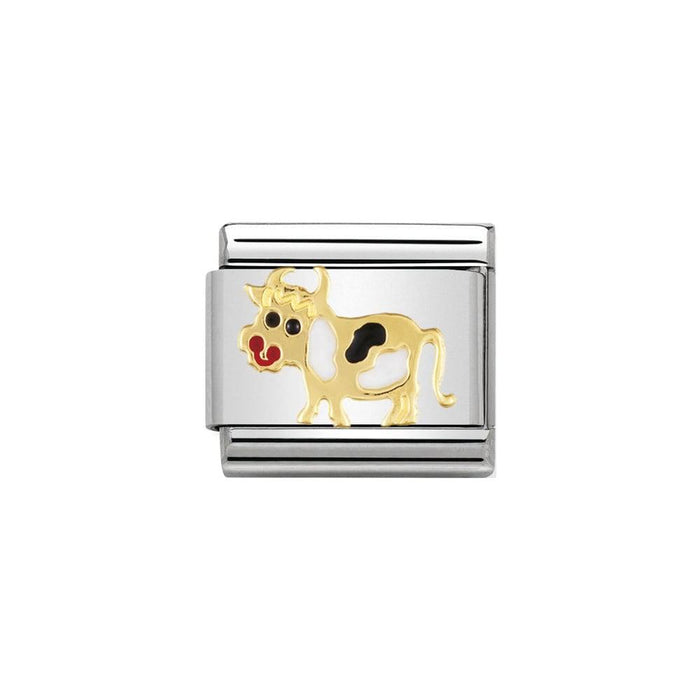 NOMINATION Classic Gold & Enamel Cow Charm - Bumbletree Ltd