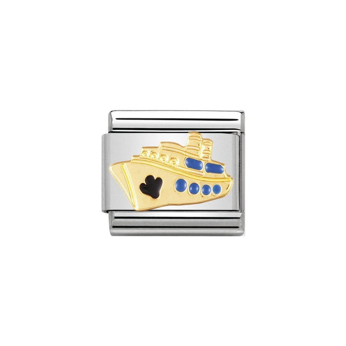 NOMINATION Classic Gold & Enamel Cruise Ship Charm - Bumbletree Ltd