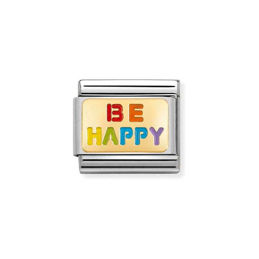 NOMINATION Classic Gold & Enamel Rainbow Be Happy Charm - Bumbletree Ltd