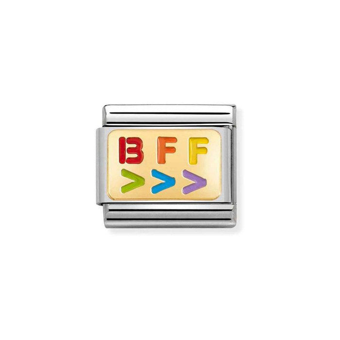 NOMINATION Classic Gold & Enamel Rainbow BFF Right Charm - Bumbletree Ltd