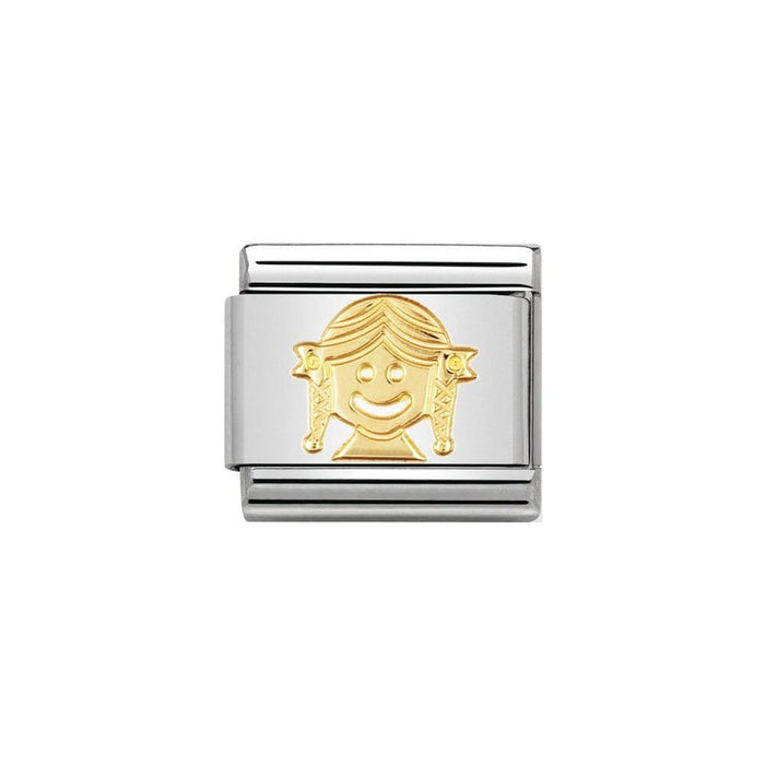 NOMINATION Classic Gold Girl Face Charm - Bumbletree Ltd