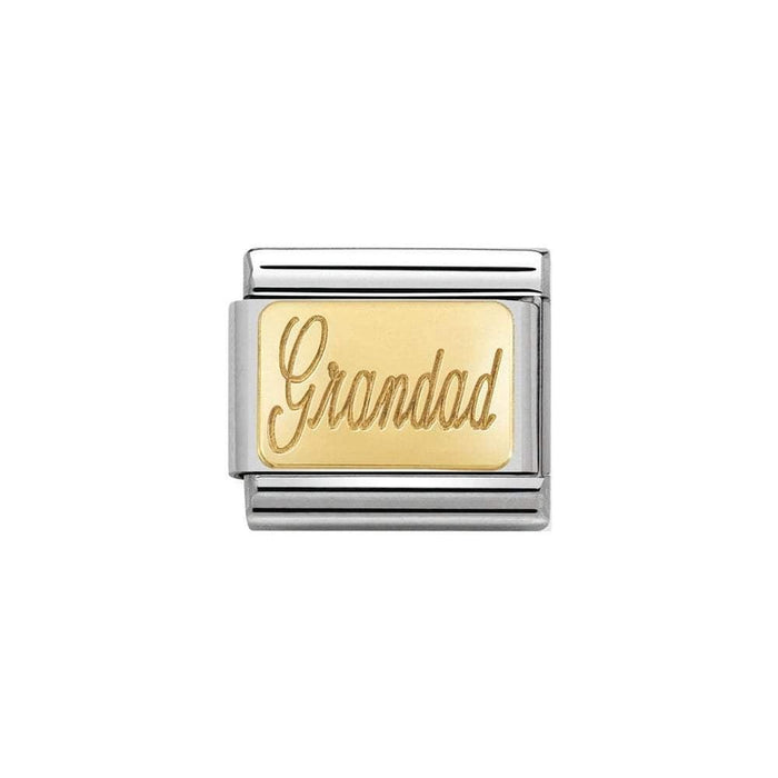 NOMINATION Classic Gold Grandad Plate Charm - Bumbletree Ltd