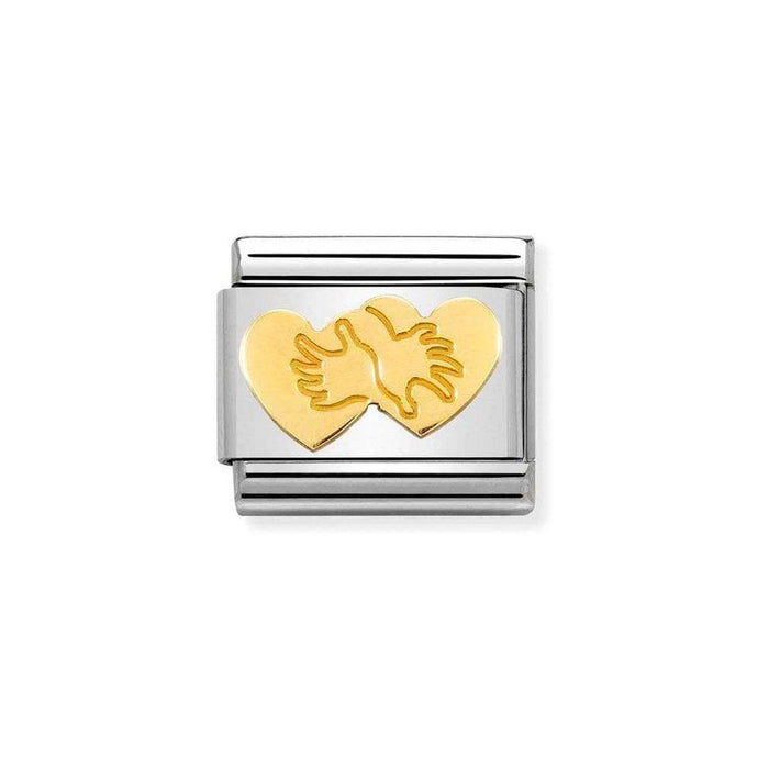 NOMINATION Classic Gold Hands on Hearts Charm - Charms - Nomination - Bumbletree Ltd