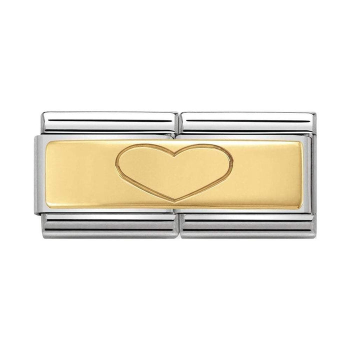 NOMINATION Classic Gold Heart Double Charm - Bumbletree Ltd