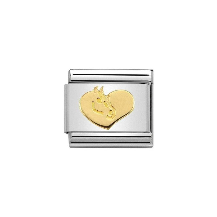NOMINATION Classic Gold Heart with Horse Charm - Bumbletree Ltd