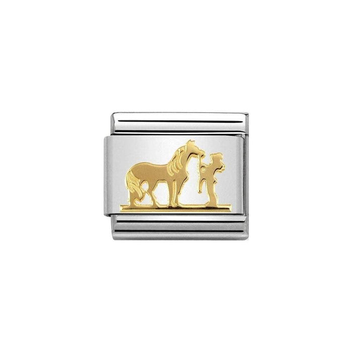 NOMINATION Classic Gold Horse with Rider Charm - Bumbletree Ltd