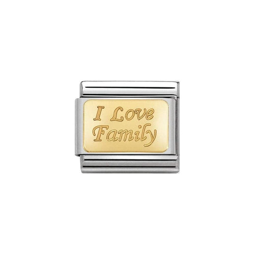 NOMINATION Classic Gold I Love Family Plate Charm - Bumbletree Ltd