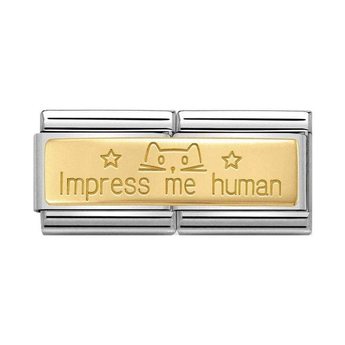 NOMINATION Classic Gold Impress Me Human Double Charm - Bumbletree Ltd