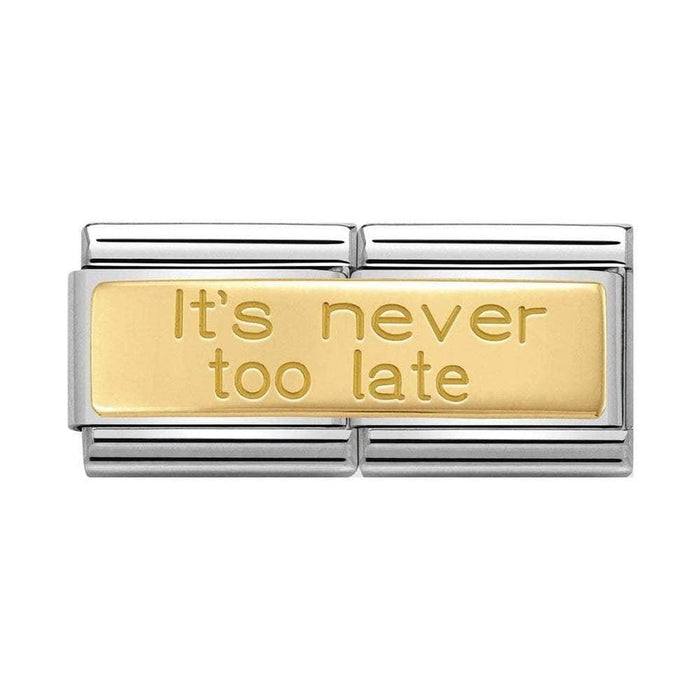 NOMINATION Classic Gold Its Never Too Late Double Charm - Bumbletree Ltd