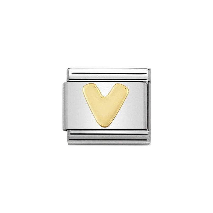 NOMINATION Classic Gold Letter V Charm - Bumbletree Ltd