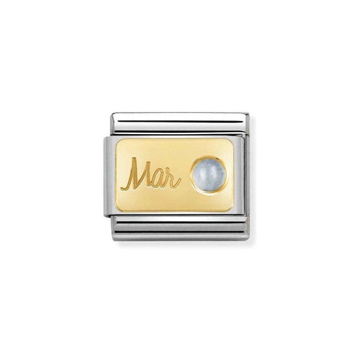NOMINATION Classic Gold March Aquamarine Charm - Bumbletree Ltd