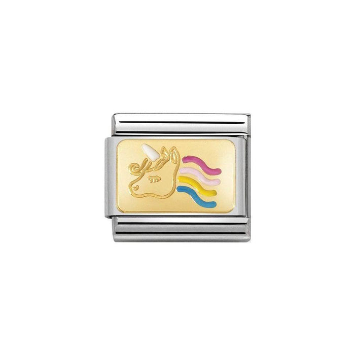 NOMINATION Classic Gold & Multicoloured Unicorn Plate Charm - Bumbletree Ltd