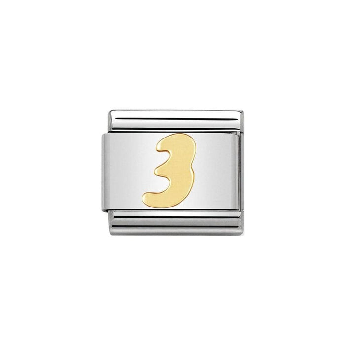 NOMINATION Classic Gold Number 3 Charm - Bumbletree Ltd