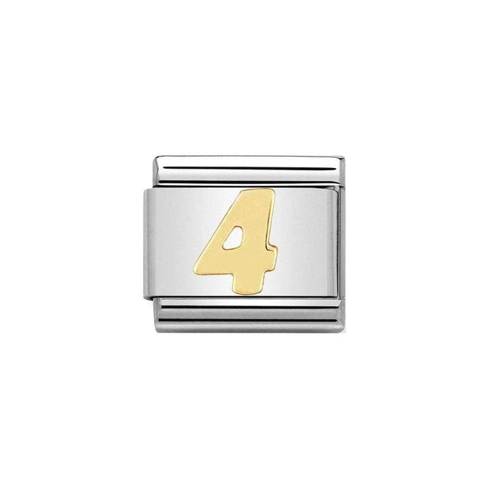 NOMINATION Classic Gold Number 4 Charm - Bumbletree Ltd