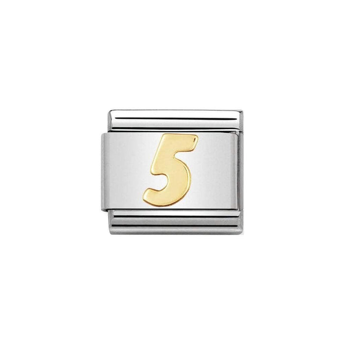 NOMINATION Classic Gold Number 5 Charm - Bumbletree Ltd