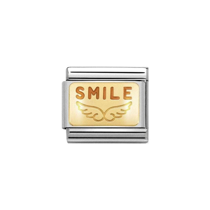 NOMINATION Classic Gold & Orange Smile Angel Charm - Bumbletree Ltd