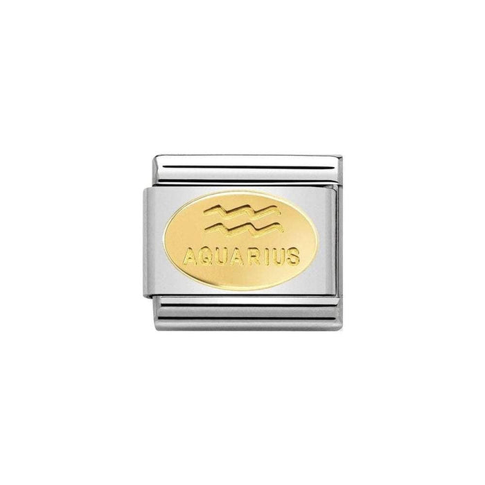 NOMINATION Classic Gold Oval Aquarius Charm - Bumbletree Ltd