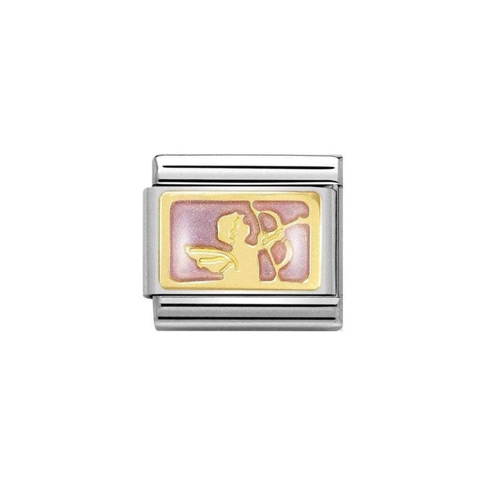 NOMINATION Classic Gold & Pink Attraction Messenger Angel Charm - Bumbletree Ltd