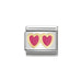 NOMINATION Classic Gold & Pink Double Heart Charm - Bumbletree Ltd
