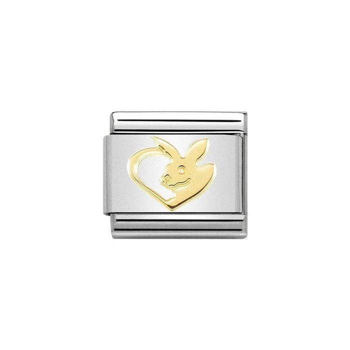 NOMINATION Classic Gold Rabbit In Heart Charm - Bumbletree Ltd